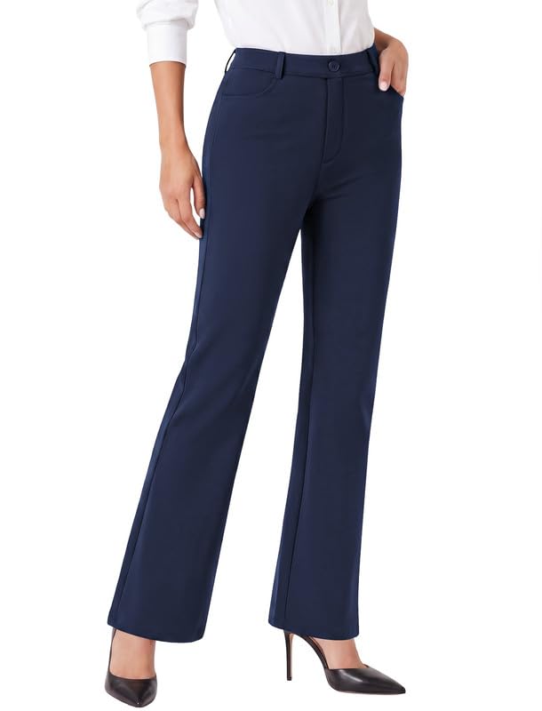 keriffe Womens Dress Pants Stretchy Work Pants Business Flare Trousers