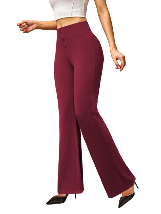 keriffe Womens Stretchy Bootcut Dress Pants with Back Pockets
