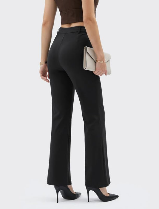 keriffe Womens Dress Pants Stretchy Work Pants Business Flare Trousers