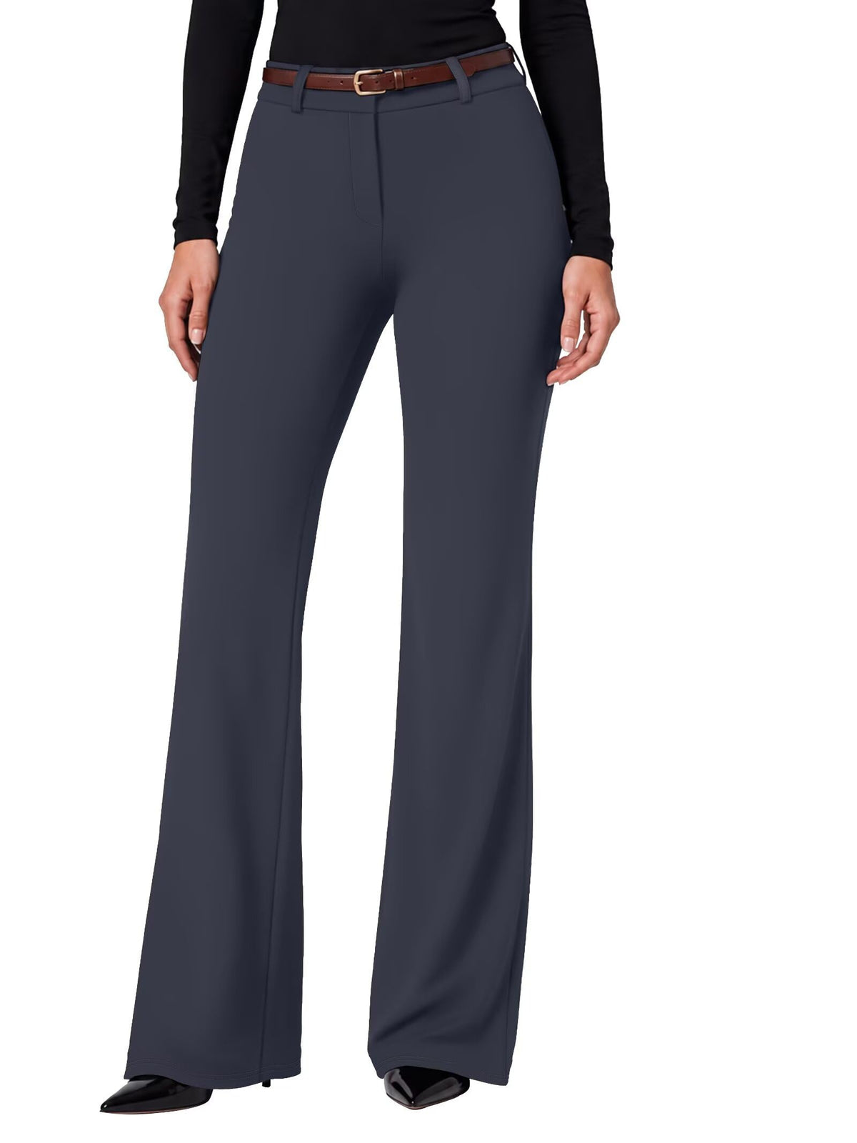 Sunzel Womens Mini Flare Dress Pants Hidden Butt Scrunch Work Trouser