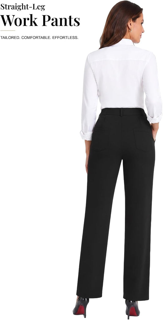 DLOODA Women's Dress Pants Stretchy High Waisted Work Pants Slacks