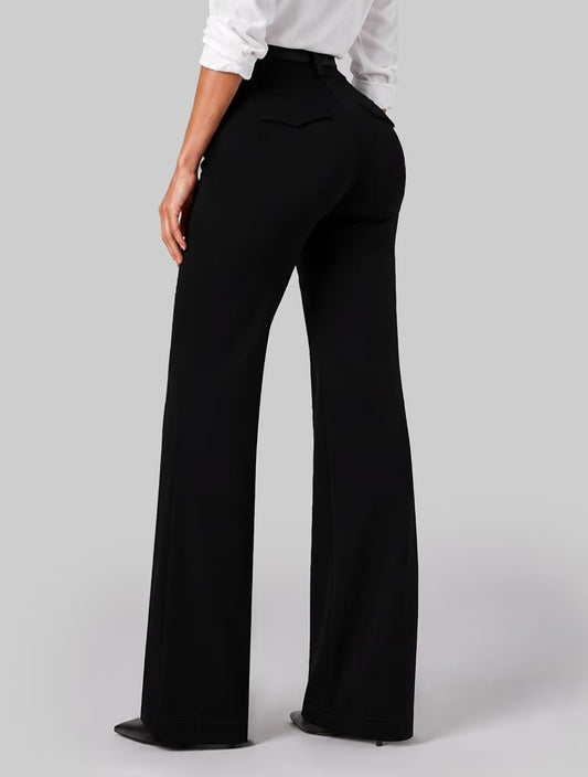 Sunzel Womens Stretch Wide Leg Dress Pants Hidden Butt Scrunch Work Trouser