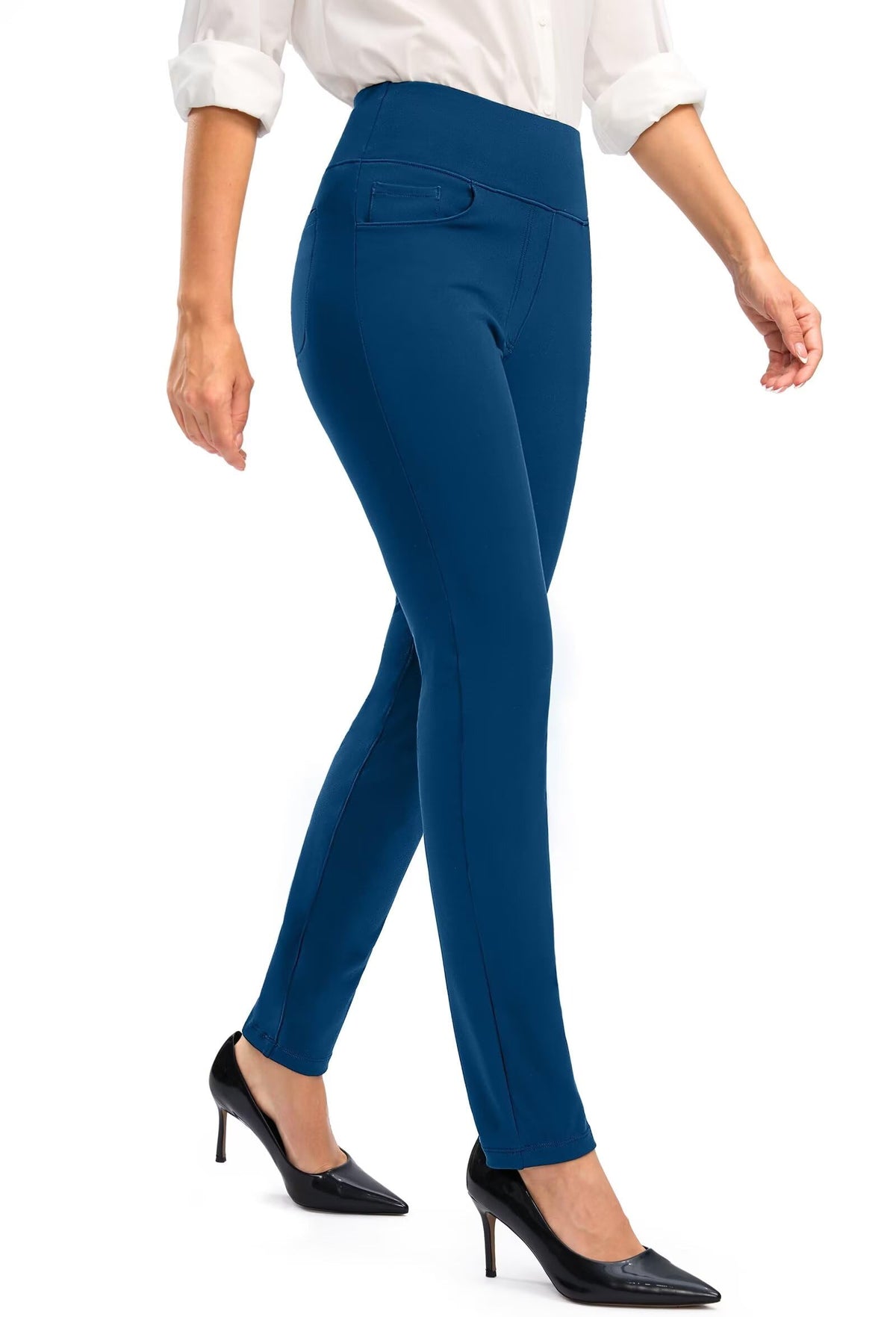 Rammus Womens Stretch Dress Pants for Work with 5 Pockets