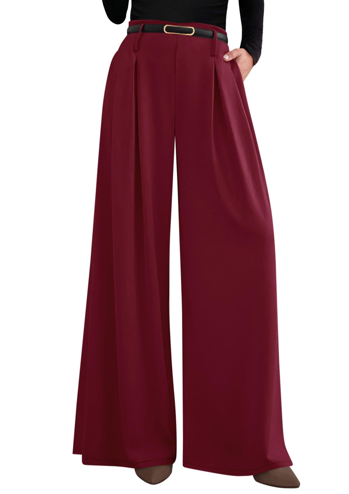 PRETTYGARDEN Womens Wide Leg Dress Pants Flowy Trousers