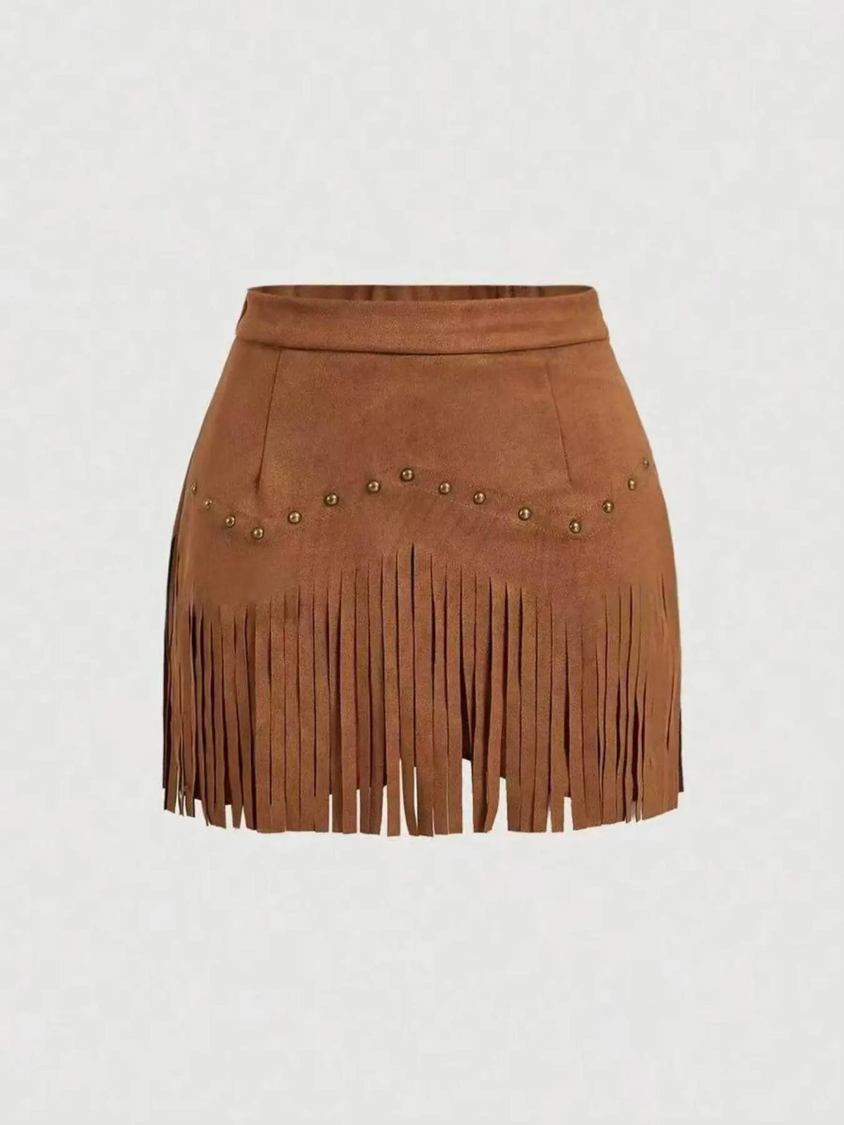 Women's Fringe Trim Short Skirt, Elegant Chic Solid Color Zipper Skirt for Casual Daily Wear, Ladies Bottoms for All Seasons