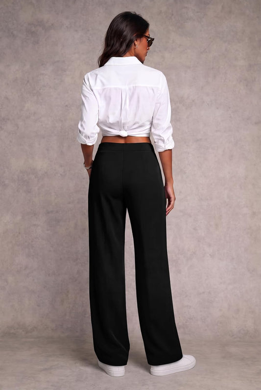 Women Fall Wide Leg Pants Business Casual Outfits Trousers Slacks Trendy