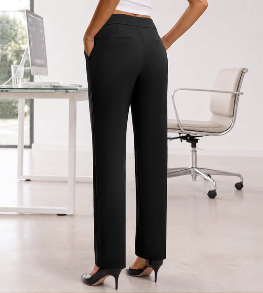 DLOODA Womens Work Pants Straight Leg Dress Pants with Pockets
