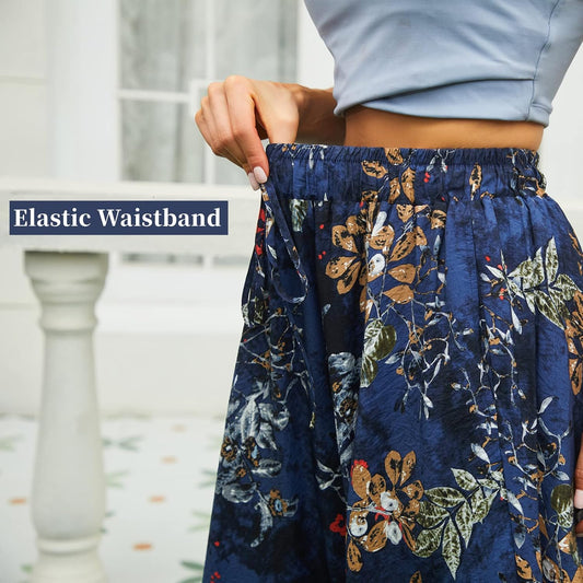 Abaadlw Maxi Skirts for Women with Pockets Long Midi Length