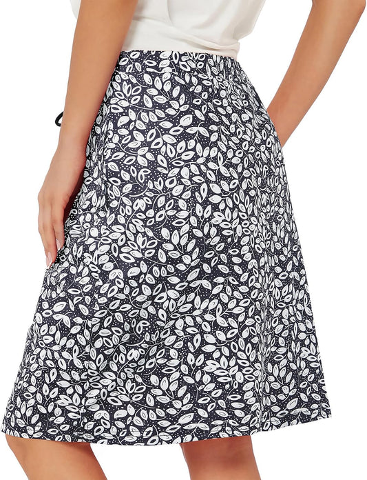 Skorts for Women with Pockets Knee Length Skirts with Shorts Underneath