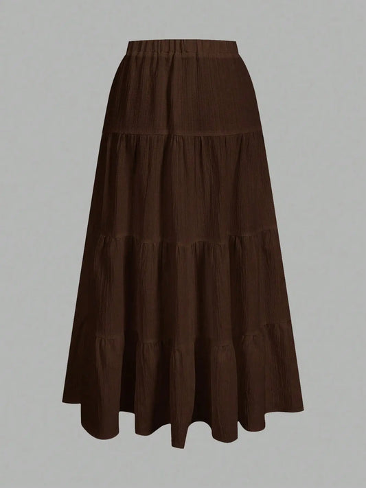 Women's Boho Maxi Skirt with Bow Decoration, Vintage Pleated A-Line Skirt, Loose-Fit, Summer Autumn Fashion, Bohemian Skirt