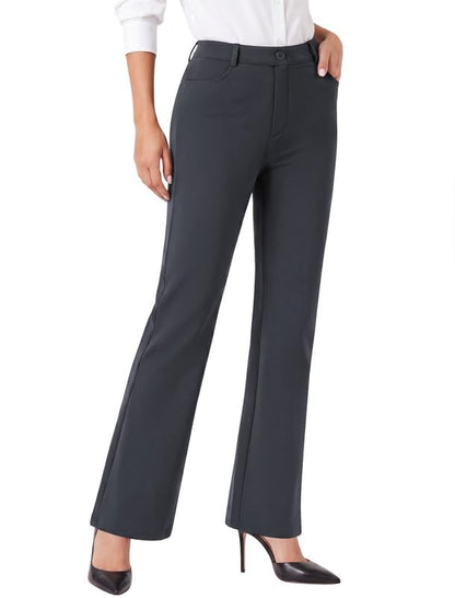 keriffe Womens Dress Pants Stretchy Work Pants Business Flare Trousers