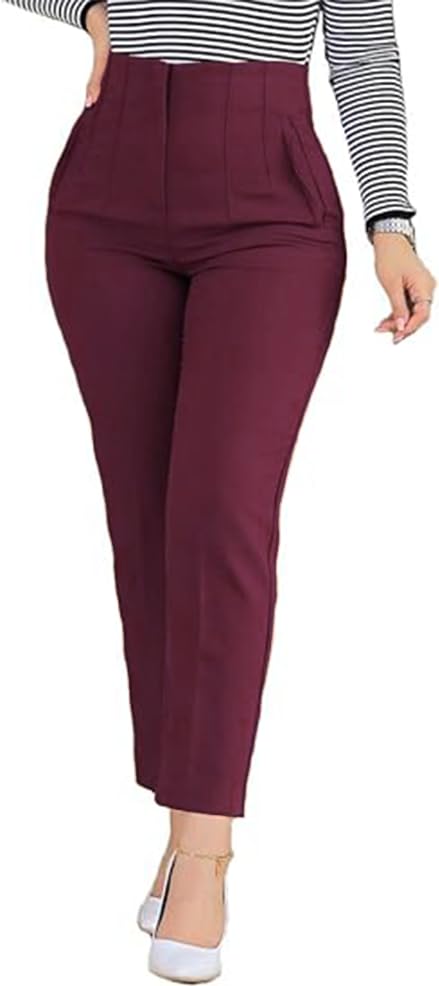 Kubsid Womens Straight Leg Dress Pants 2026 High Waisted Stretchy Work Business Casual Pants Office Trousers with Pockets