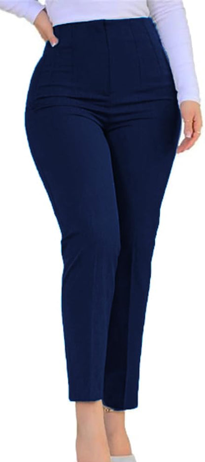 Kubsid Womens Straight Leg Dress Pants 2026 High Waisted Stretchy Work Business Casual Pants Office Trousers with Pockets