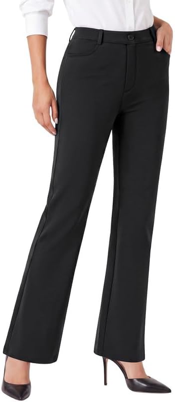 keriffe Womens Dress Pants Stretchy Work Pants Business Flare Trousers