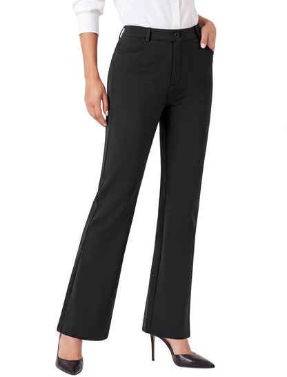 keriffe Womens Dress Pants Stretchy Work Pants Business Flare Trousers