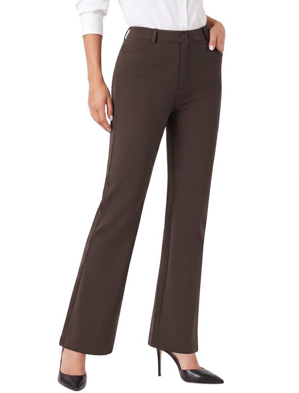 keriffe Womens Dress Pants Stretchy Work Pants Business Flare Trousers