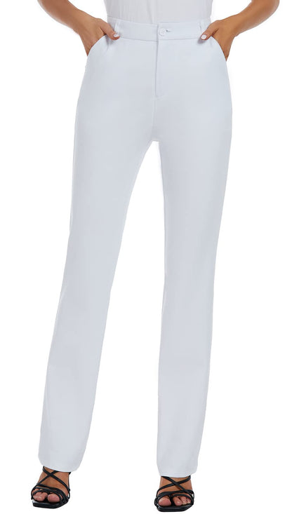 iChosy Women's Stretch Straight Leg Dress Work Pants Business Casual Slacks