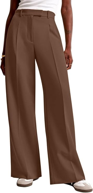 NIMIN Women Wide Leg Work Pants High Waisted Dress Trousers with Pockets