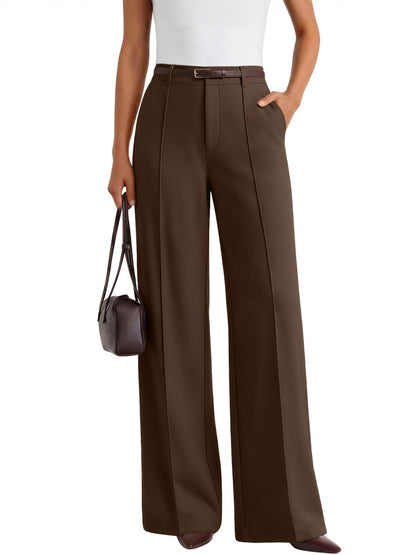 LILLUSORY High Waisted Front Seam Stretchy Dress Work Pants with Pockets
