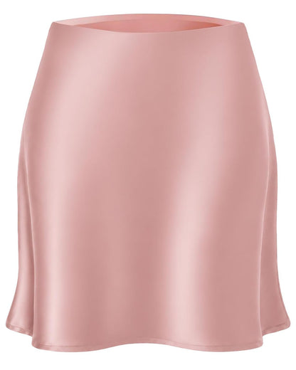 Women's Satin Mini Skirt Leopard Print High Waist Silk Short Skirts