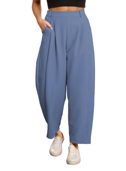 EVALESS Womens Wide Leg Barrel Pants with Pockets