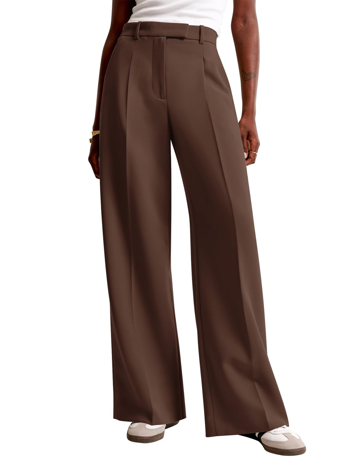 NIMIN Women Wide Leg Work Pants High Waisted Dress Trousers with Pockets