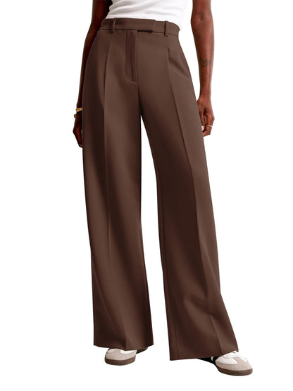 NIMIN Women Wide Leg Work Pants High Waisted Dress Trousers with Pockets