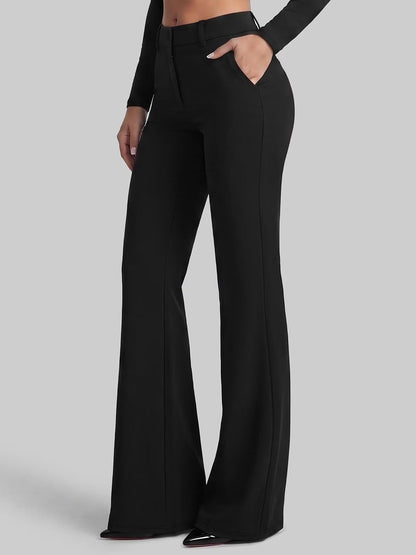 Sunzel Women's Low Rise Flare Dress Pants with Pockets Stretch Trousers
