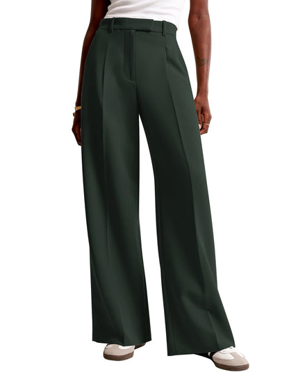 NIMIN Women Wide Leg Work Pants High Waisted Dress Trousers with Pockets