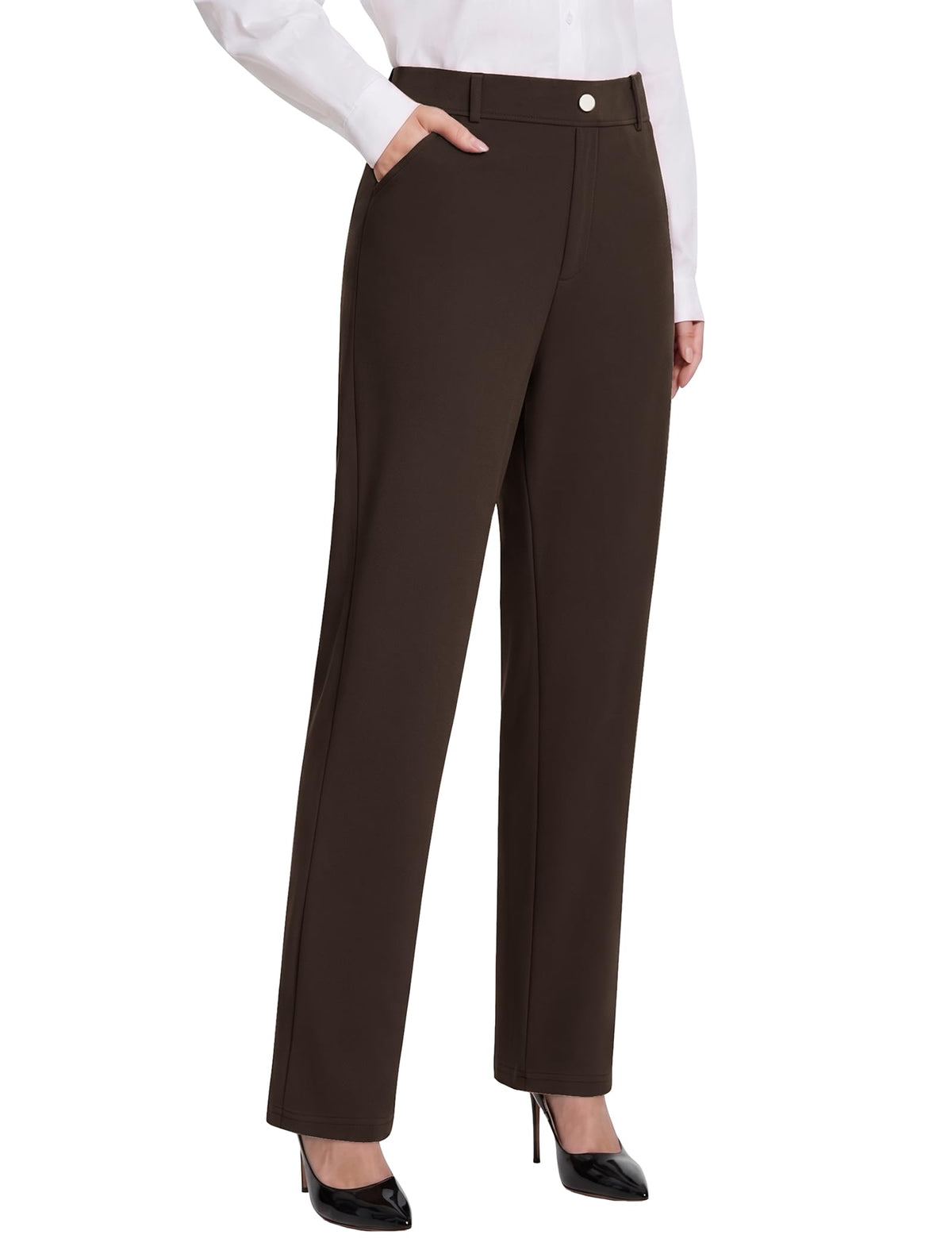 DLOODA Women's Dress Pants Stretchy High Waisted Work Pants Slacks