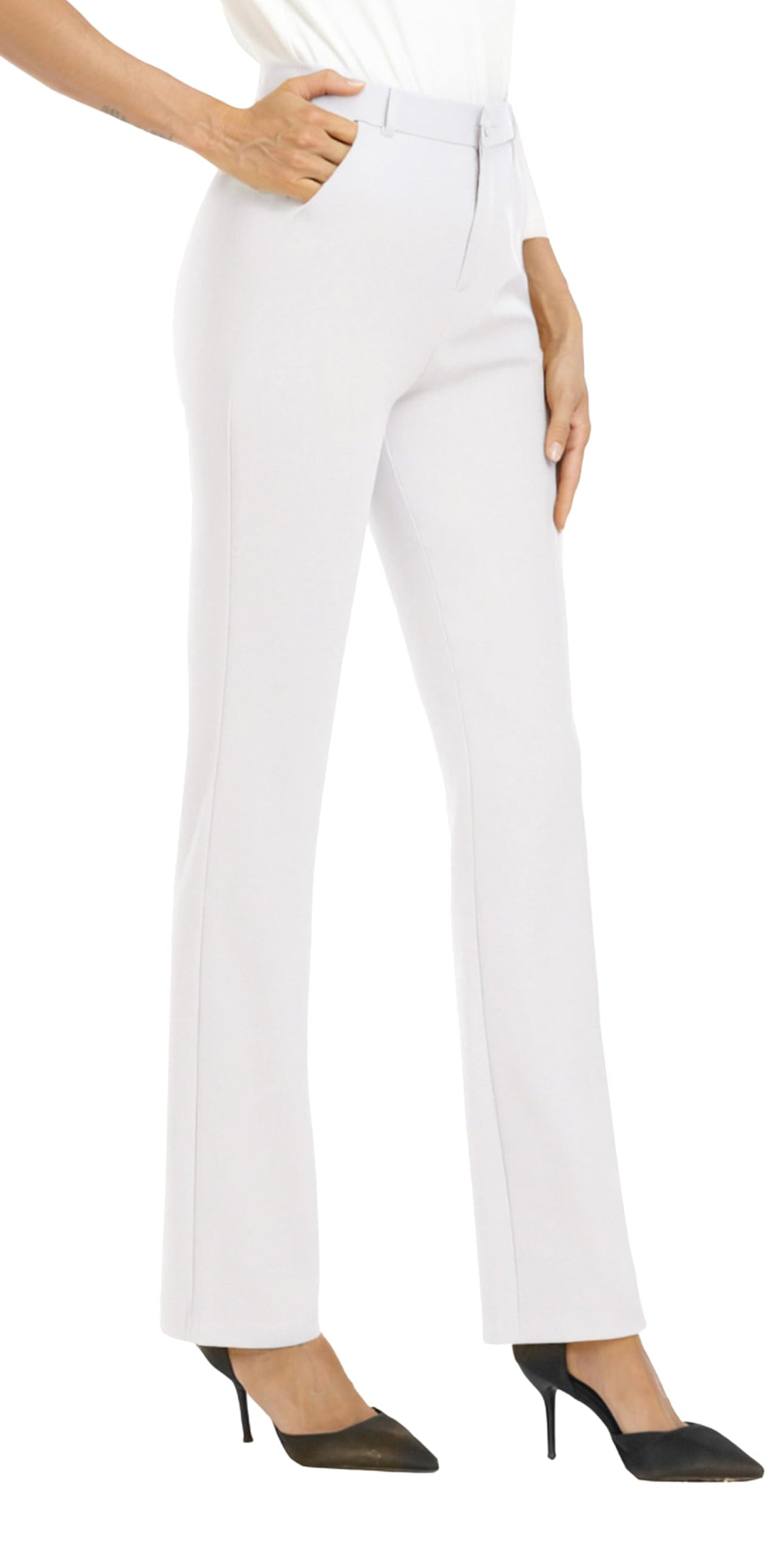iChosy Women's Stretch Straight Leg Dress Work Pants Business Casual Slacks