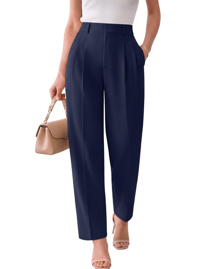 LILLUSORY Womens Tapered Stretchy High Waisted Dress Work Pants