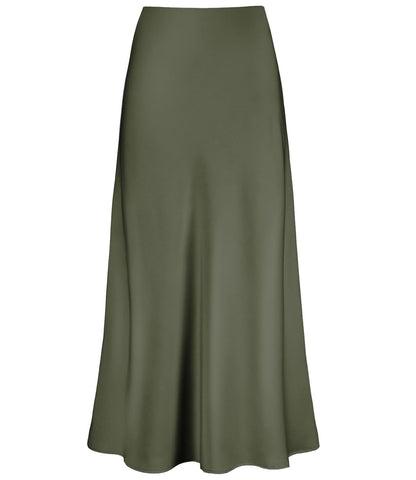 Outoshe Women's Satin High Waisted Maxi Skirts A Line Silk Long Skirt