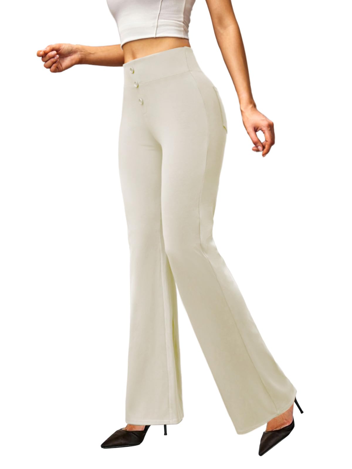 keriffe Womens Stretchy Bootcut Dress Pants with Back Pockets