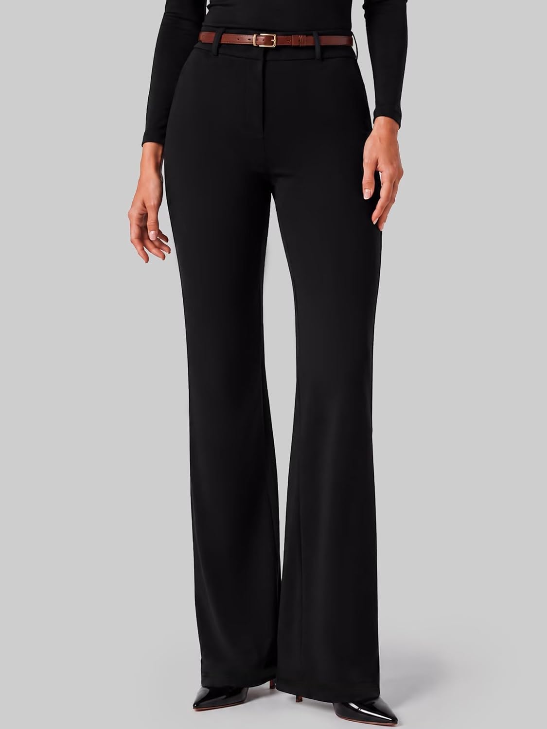 Sunzel Womens Mini Flare Dress Pants Hidden Butt Scrunch Work Trouser