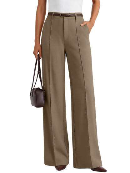 LILLUSORY High Waisted Front Seam Stretchy Dress Work Pants with Pockets