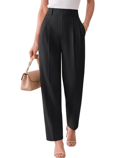 LILLUSORY Womens Tapered Stretchy High Waisted Dress Work Pants