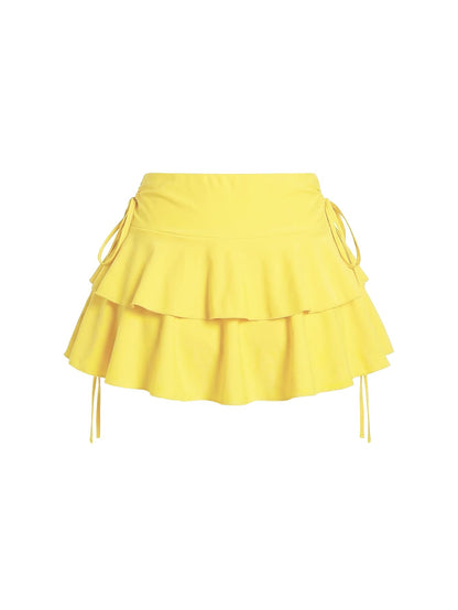 Women's Y2k Mini Ruffle Skirts with Shorts Cute Coquette Skort