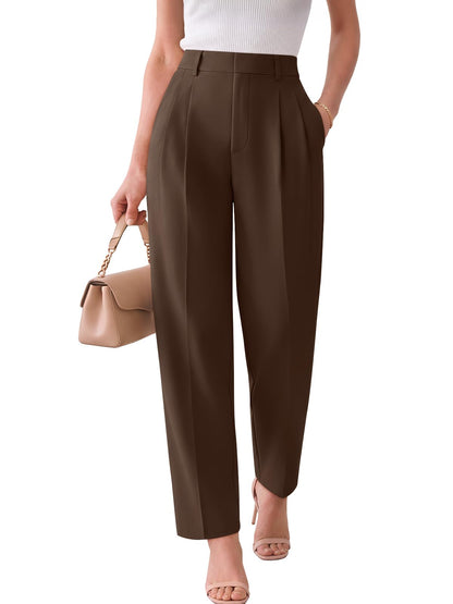 LILLUSORY Womens Tapered Stretchy High Waisted Dress Work Pants