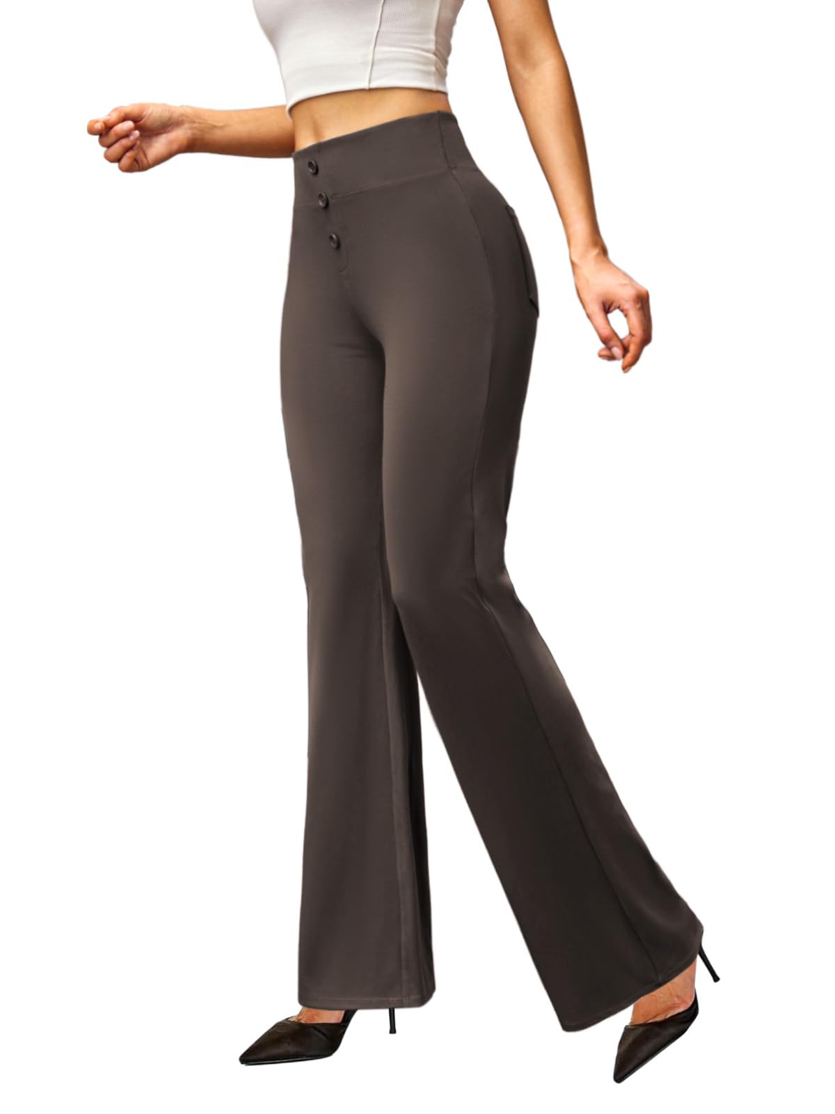 keriffe Womens Stretchy Bootcut Dress Pants with Back Pockets