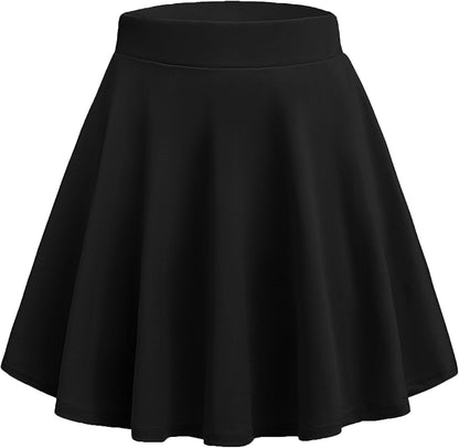 Zeagoo Women's Skirt Basic Mini Skater Skirt 2026 Summer Skirts Stretchable High Waist A-Line Party Club Skirts