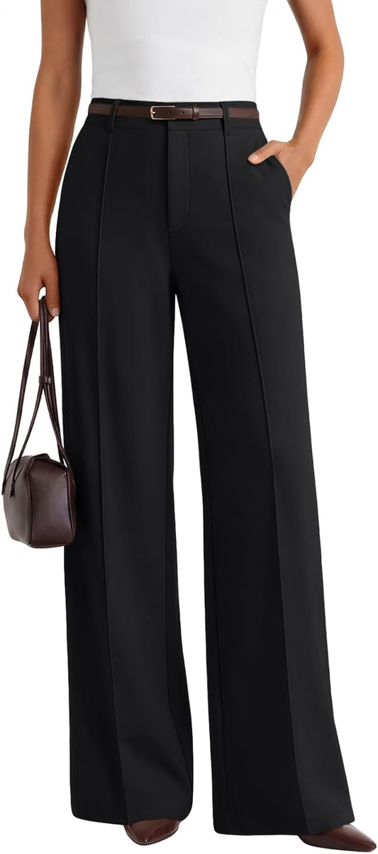 LILLUSORY High Waisted Front Seam Stretchy Dress Work Pants with Pockets