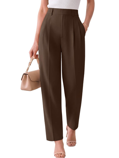 LILLUSORY Womens Tapered Stretchy High Waisted Dress Work Pants