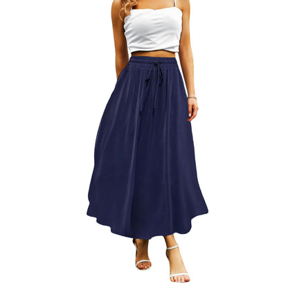 Abaadlw Maxi Skirts for Women with Pockets Long Midi Length