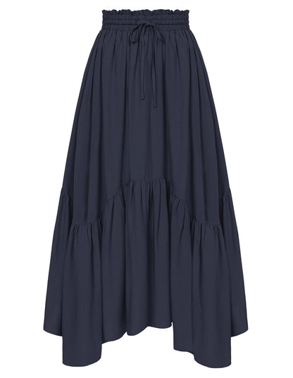 Scarlet Darkness Maxi Skirts for Women Flowy Boho Renaissance Skirt