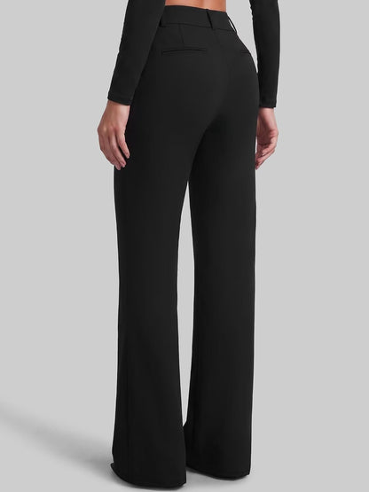 Sunzel Women's Low Rise Flare Dress Pants with Pockets Stretch Trousers