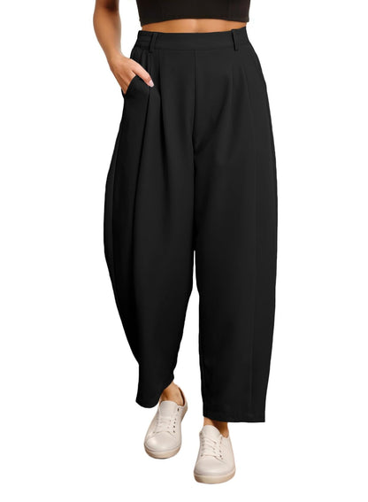 EVALESS Womens Wide Leg Barrel Pants with Pockets