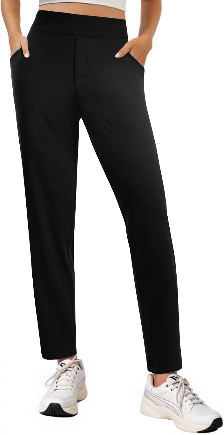 COPYLEAF Ankle Dress Pants Women High Waist Work Travel Pants with Pockets