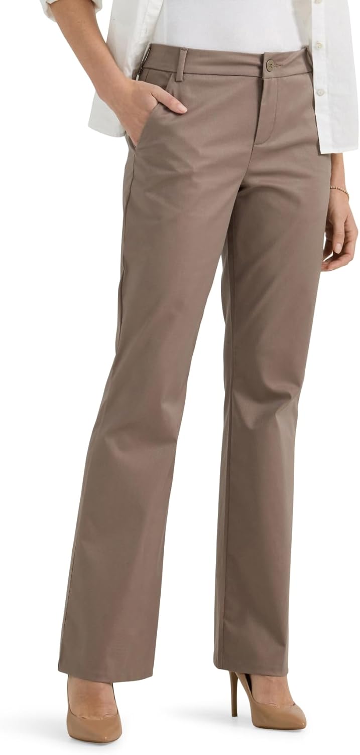 Lee Women's Wrinkle Free Mid Rise Bootcut Pant