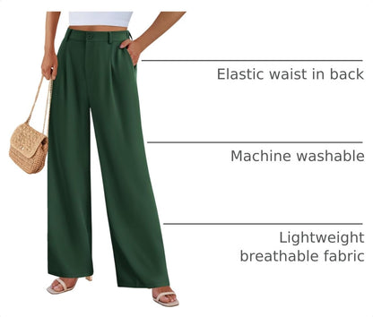 PRETTYGARDEN Women's Flowy Wide Leg Dress Pants